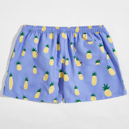 Shorts Deportivos Casuales con Estampado de Frutas y Malla Triangular - Image 2
