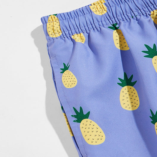 Shorts Deportivos Casuales con Estampado de Frutas y Malla Triangular - Image 3