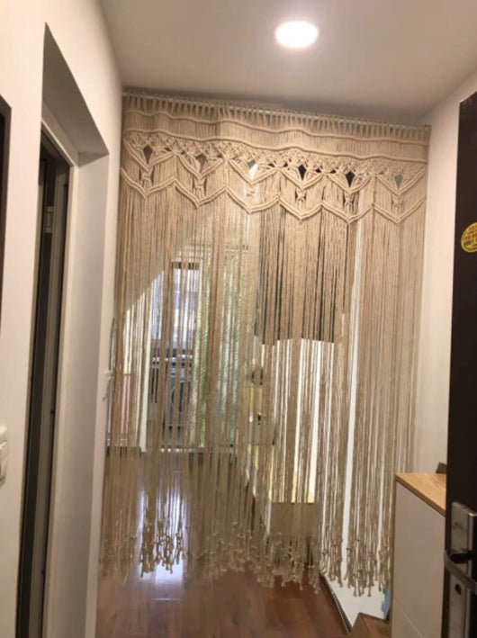 Cortina Bohemia Tejida a Mano en Algodón - Tapiz Artesanal para Puerta - Image 15