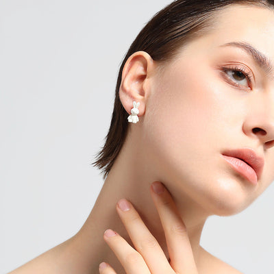 Aretes de Plata Conejito Aguja - Diseño Minimalista Verano Mujer - Image 7