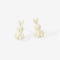 Plateado Needle Bunny Earrings Female Summer Personality Cute Animal Pequeño Earrings Rabbit
