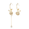 Asymmetric rabbit Earrings women''s fashion high level design personality Diamond Earrings sweet Pequeño cute earrings earrings Asymmetric bunny earrings