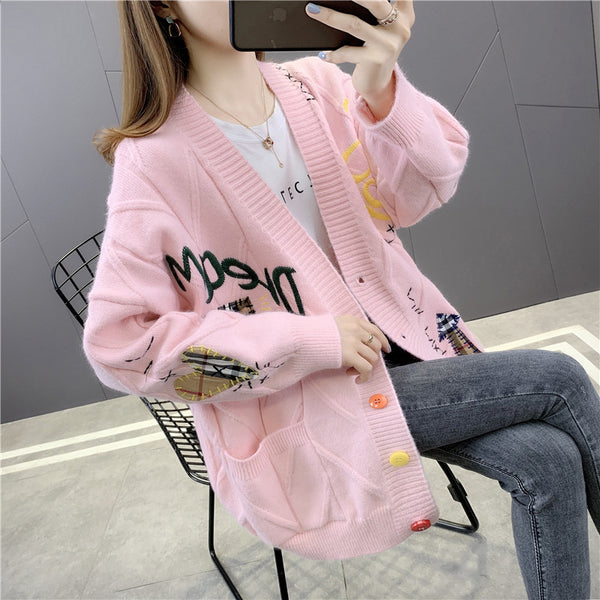 Cardigan Suelto de Punto para Mujer - Abrigo Ligero Otoño