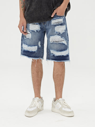 Shorts Denim Lavado Suelto Tide Casual Versátil Cinco Puntos - Image 3
