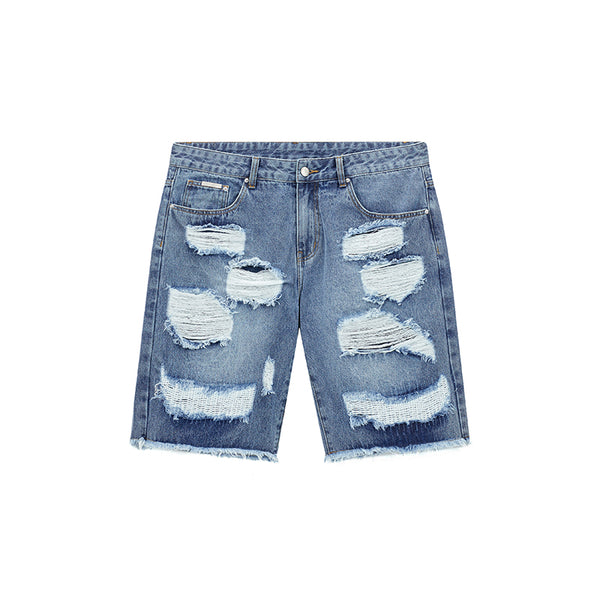 Shorts Denim Lavado Suelto Tide Casual Versátil Cinco Puntos