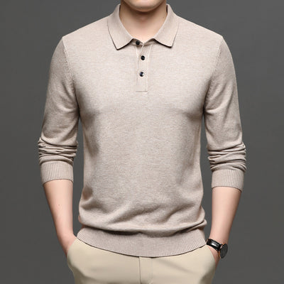 Suéter Casual Hombre Cuello Solapa Tejido Ligero Corte Relajado - Image 19