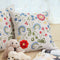 Capa de Almofada Quadrada Estilo Pastoral com Bordado de Flores e Plantas para Sofá e Quarto