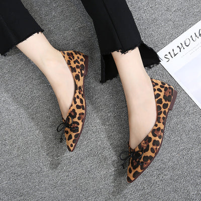 Zapatos Planos Mujer Patrón Leopardo - Bailarinas Punta Fina Ante Deslizable - Image 9