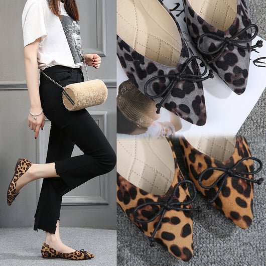 Zapatos Planos Mujer Patrón Leopardo - Bailarinas Punta Fina Ante Deslizable - Image 10