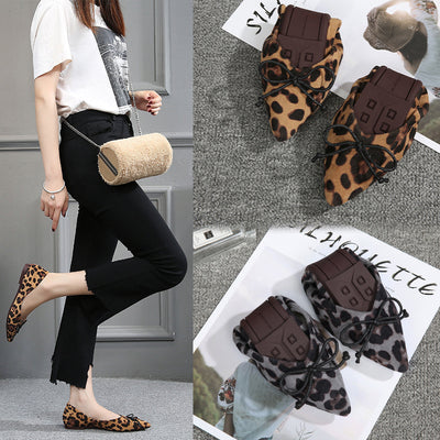 Zapatos Planos Mujer Patrón Leopardo - Bailarinas Punta Fina Ante Deslizable - Image 4