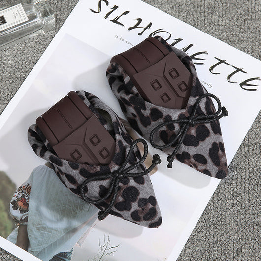 Zapatos Planos Mujer Patrón Leopardo - Bailarinas Punta Fina Ante Deslizable - Image 2