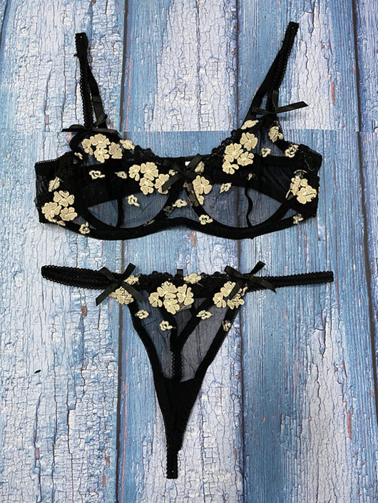 Conjunto de Lencería Floral 3D - Diseño Bordado Verano - Image 17