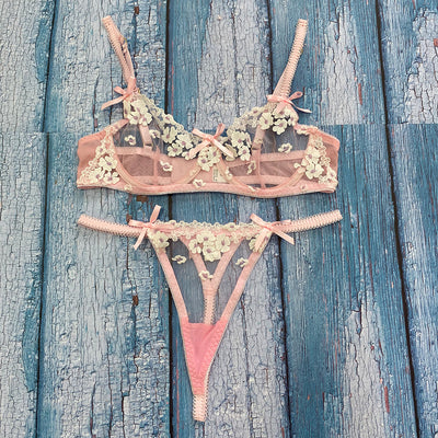 Conjunto de Lencería Floral 3D - Diseño Bordado Verano - Image 6