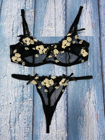 Conjunto de Lencería Floral 3D - Diseño Bordado Verano - Image 5