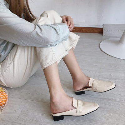 Mocasines Planos para Mujer - Pantuflas Cómodas de Punta Cubierta - Image 12