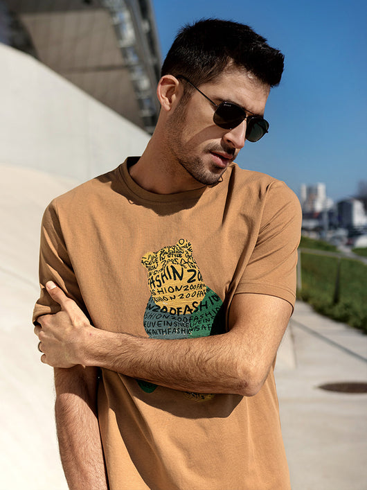 Camiseta Manga Corta Estampada para Hombre con Bordado de Oso - Diseño Animal Verano - Image 3