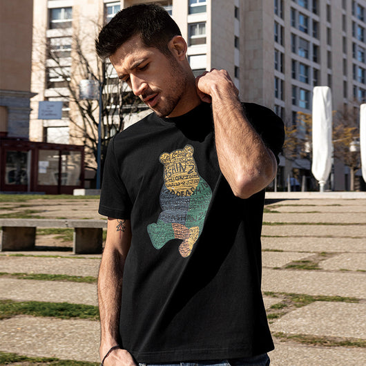 Camiseta Manga Corta Estampada para Hombre con Bordado de Oso - Diseño Animal Verano - Image 6