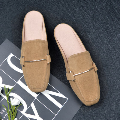 Pantuflas Baotou de Suela Plana para Mujer - Comodidad Casual - Image 7