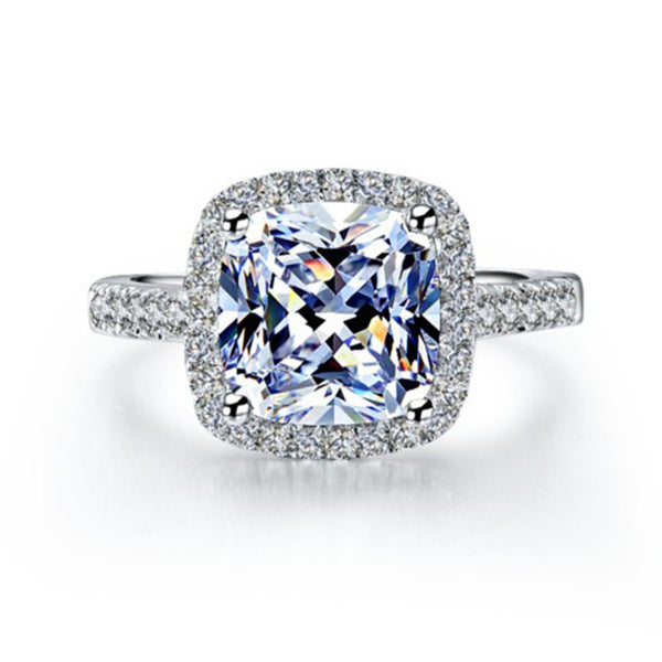 Anillo de Diamante Moissanita de 1 Quilate para Mujer - Diseño Princesa y Redondo Luxury