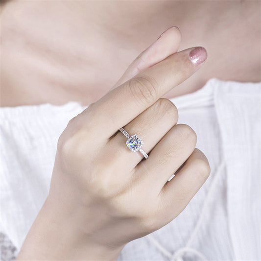Anillo de Diamante Moissanita de 1 Quilate para Mujer - Diseño Princesa y Redondo Luxury - Image 2