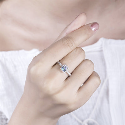 Anillo de Diamante Moissanita de 1 Quilate para Mujer - Diseño Princesa y Redondo Luxury - Image 2