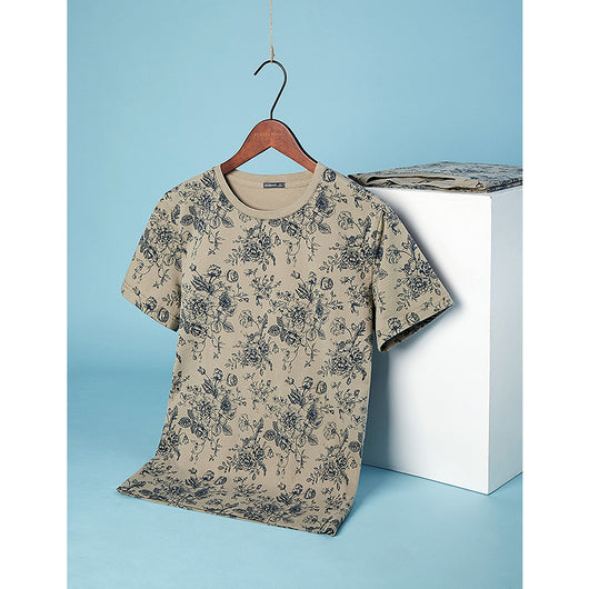 Playera Casual de Hombre con Estampado Floral Cuello Redondo - Image 8