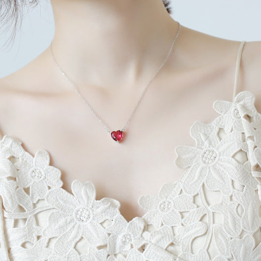 Collar Gargantilla de Plata 925 Corazón Rojo Cristal - Joyería Fina para Mujer - Image 10