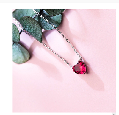 Collar Gargantilla de Plata 925 Corazón Rojo Cristal - Joyería Fina para Mujer - Image 9