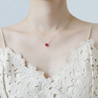 Collar Gargantilla de Plata 925 Corazón Rojo Cristal - Joyería Fina para Mujer - Image 5