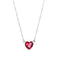 Collar Gargantilla de Plata 925 Corazón Rojo Cristal - Joyería Fina para Mujer