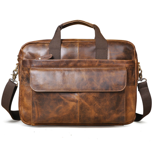 Bolsa Mensajera de Cuero Genuino Premium para Hombre