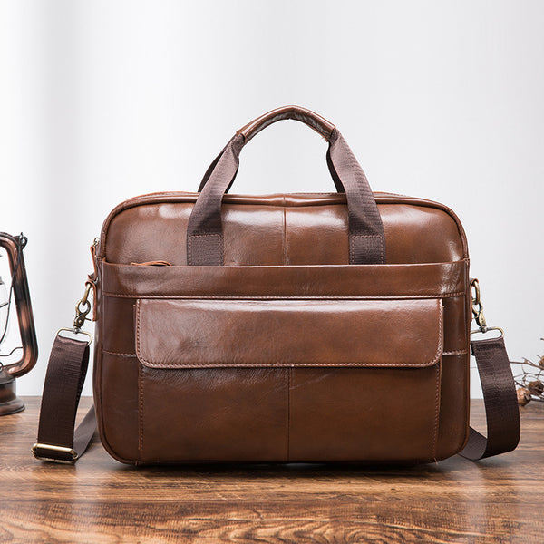 Bolsa Mensajera de Cuero Genuino Premium para Hombre