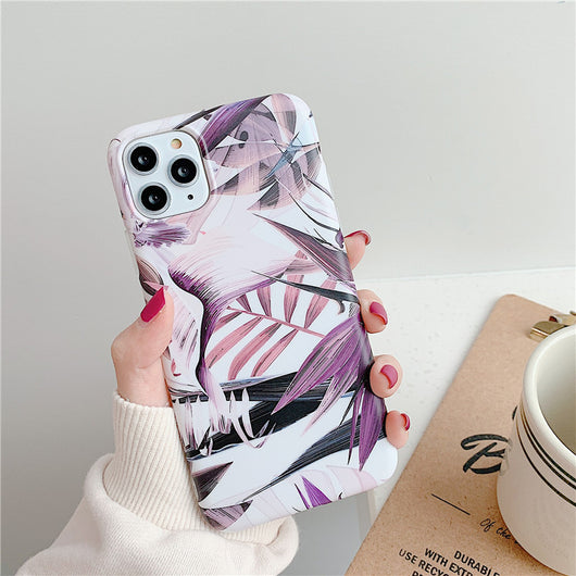 Funda Protectora iPhone XR Verde Hojas Mate Resistente - Image 3