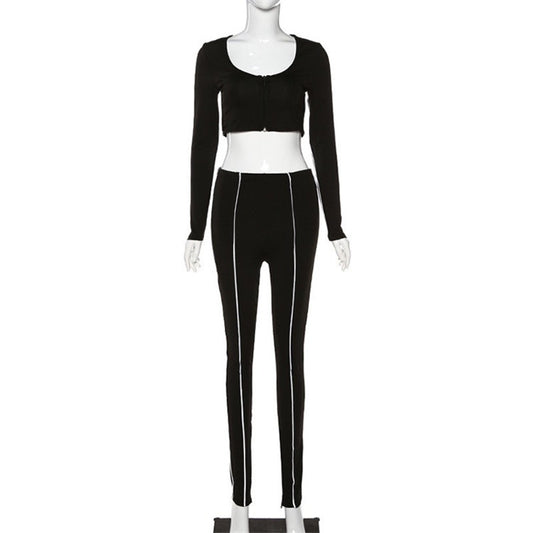 Conjunto de 2 Piezas para Mujer con Manga Larga Ajustado - Image 2