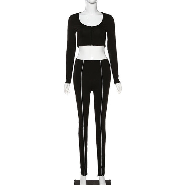 Conjunto de 2 Piezas para Mujer con Manga Larga Ajustado