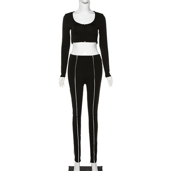 Conjunto de 2 Piezas para Mujer con Manga Larga Ajustado