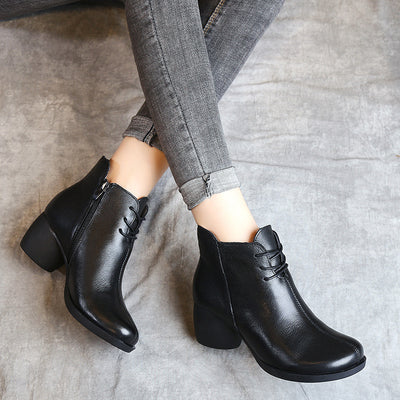 Botas Martin de Cuero para Mujer con Tacón Grueso Cómodo y Elegante