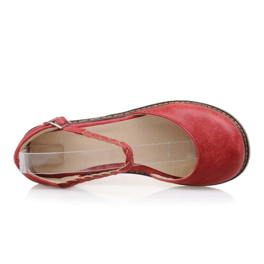 Sandalias Planas con Hebilla Hueca y Punta Redonda para Mujer - Image 10