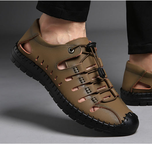 Sandalias Casuales de Cuero Baotou con Perforaciones - Image 10