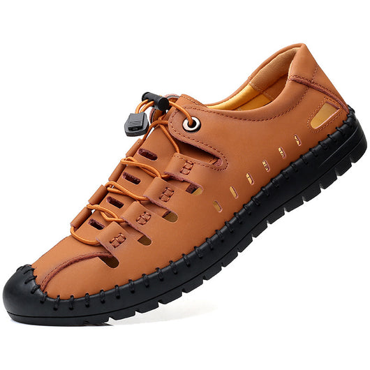 Sandalias Casuales de Cuero Baotou con Perforaciones - Image 4
