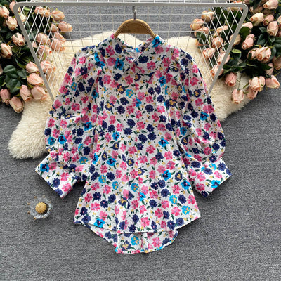 Blusa Floral Suelta con Mangas Abullonadas - Diseño Exclusivo para Mujer - Image 7