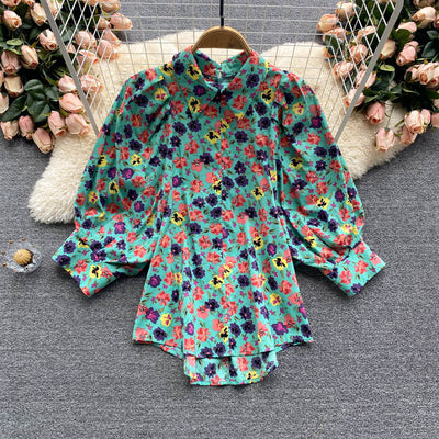 Blusa Floral Suelta con Mangas Abullonadas - Diseño Exclusivo para Mujer - Image 10