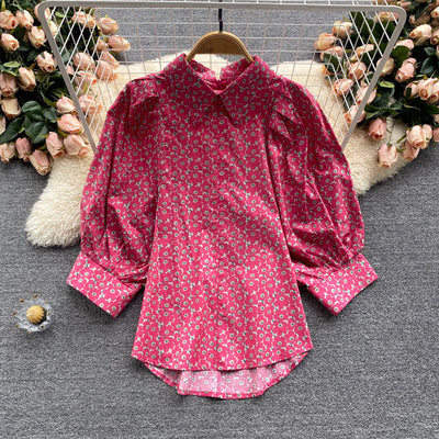 Blusa Floral Suelta con Mangas Abullonadas - Diseño Exclusivo para Mujer - Image 4