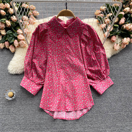 Blusa Floral Suelta con Mangas Abullonadas - Diseño Exclusivo para Mujer - Image 4