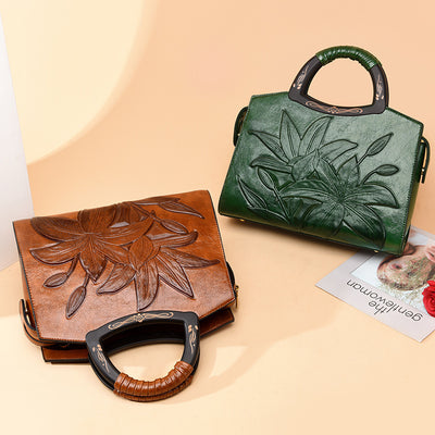 Bolso Grande de Cuero Puro con Textura Retro - Elegancia Sofisticada - Image 13