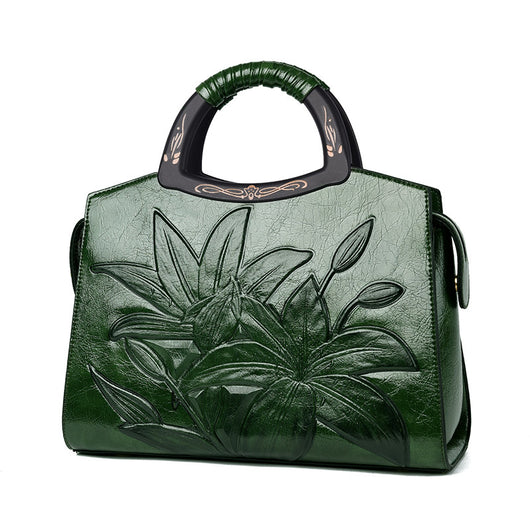 Bolso Grande de Cuero Puro con Textura Retro - Elegancia Sofisticada - Image 3