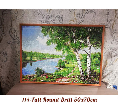 Cuadro de Mosaico Paisaje de Abedul - Pintura Diamante 5D - Image 8