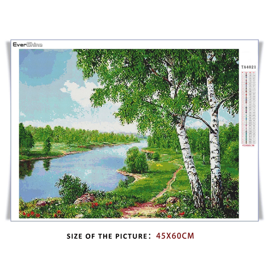 Cuadro de Mosaico Paisaje de Abedul - Pintura Diamante 5D - Image 4