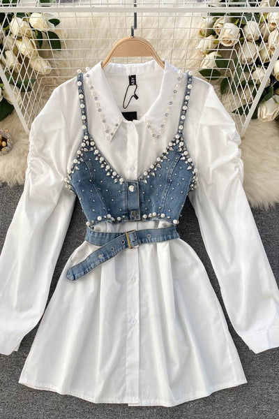 Blusa Elegante Estilo Hong Kong con Cuentas Decorativas y Chaleco Apilable - Image 6