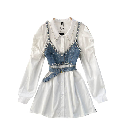 Blusa Elegante Estilo Hong Kong con Cuentas Decorativas y Chaleco Apilable - Image 4